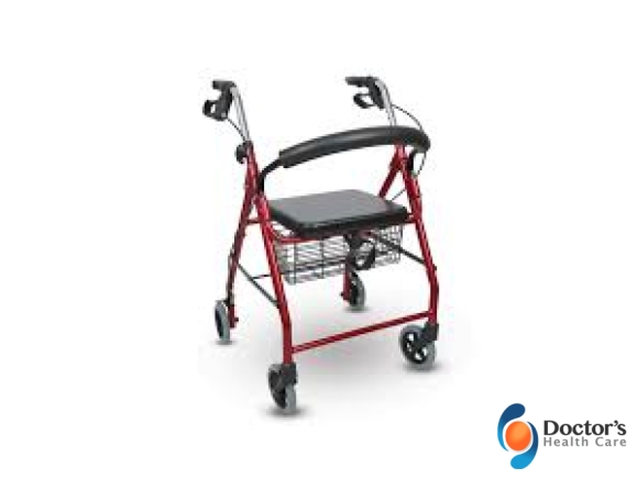 Foto Produto Andador de Aluminio Dobrável com Rodas e Assento